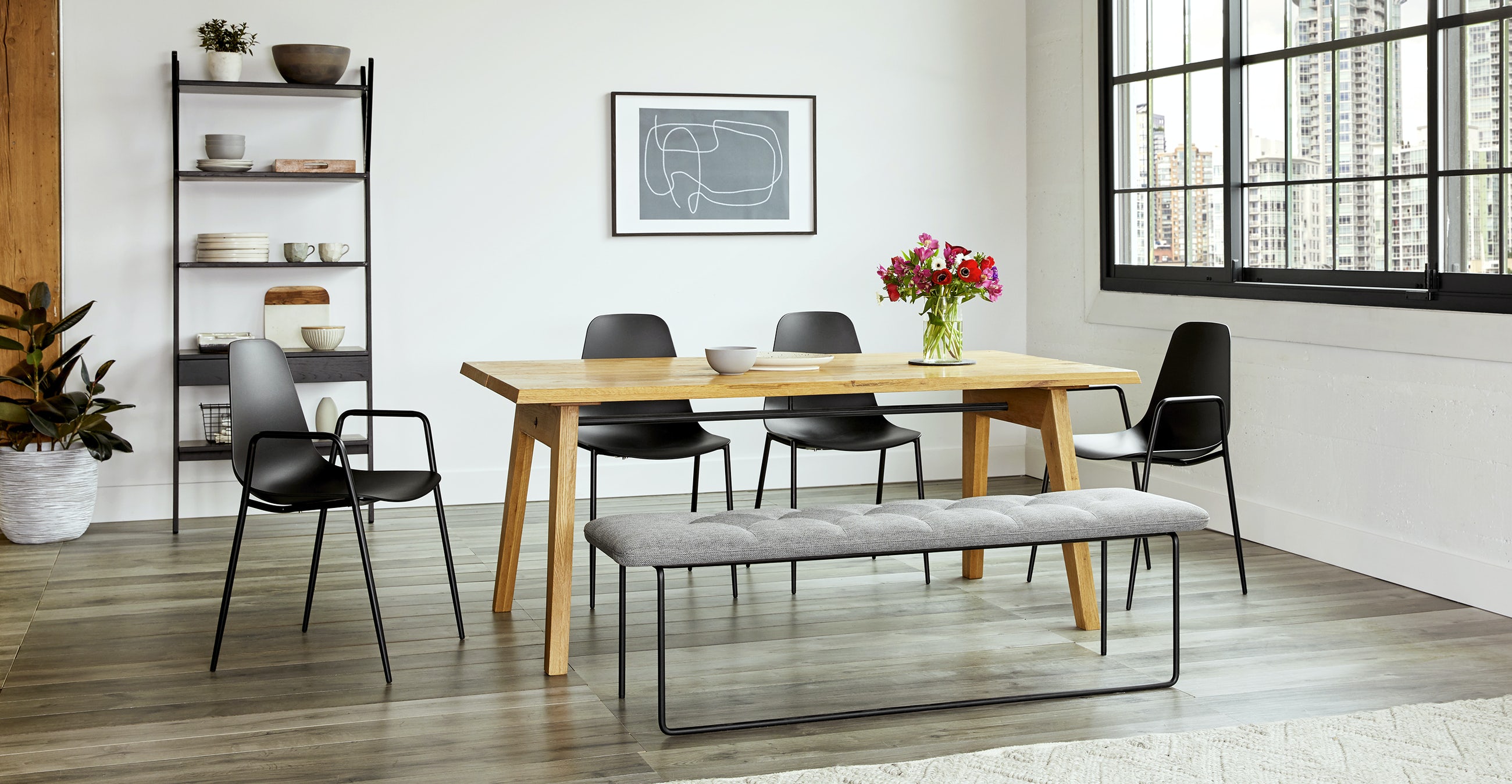 Madera Oak Dining Table, Extendable