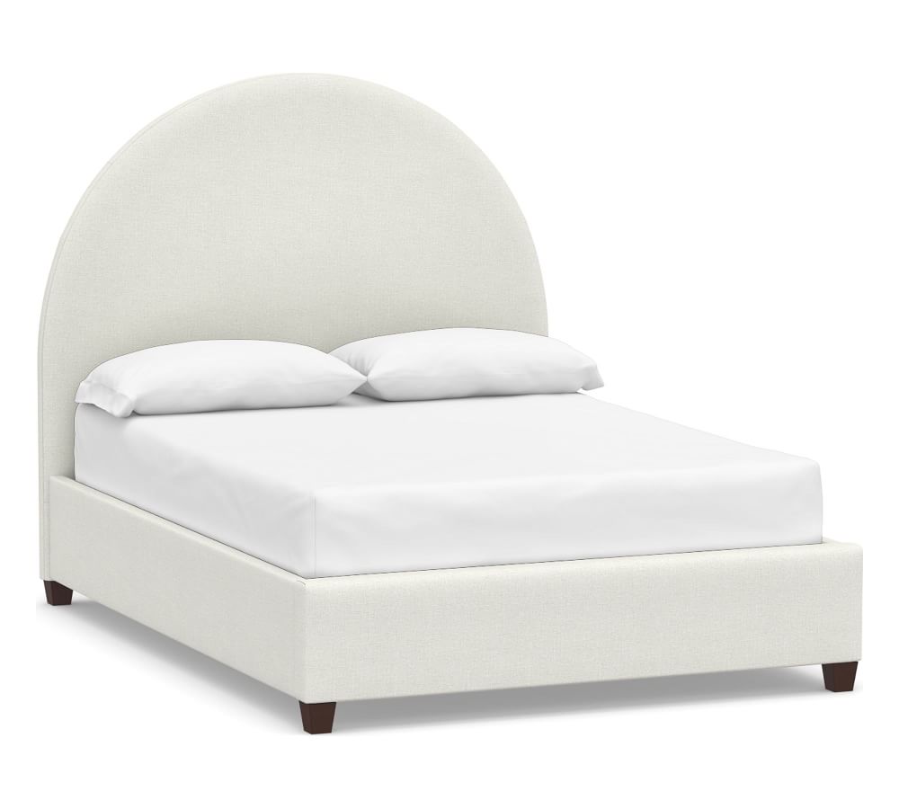 Emily Arched Upholstered Bed, King, Basketweave Slub Ivory Pottery
