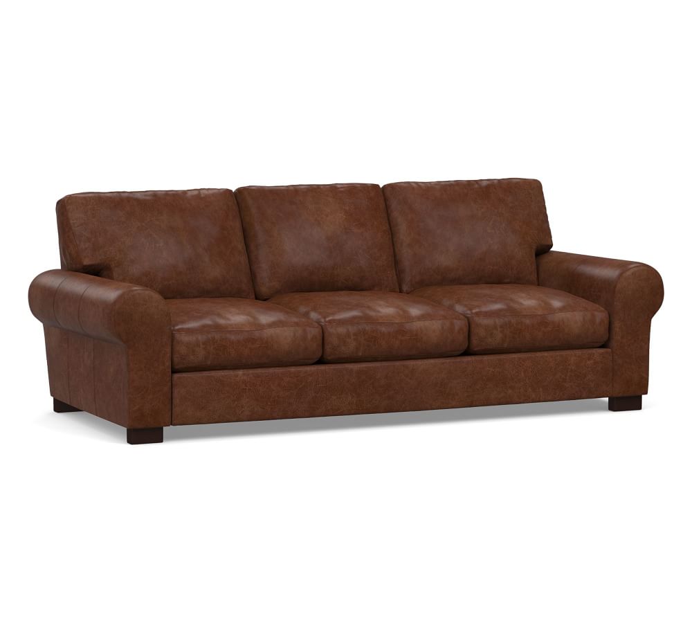 Turner Roll Arm Leather Sofa 91