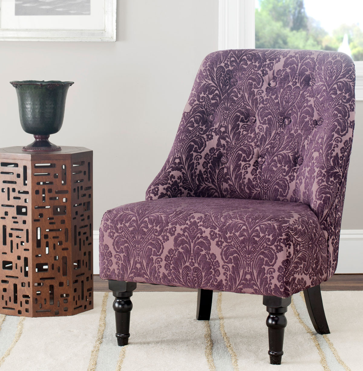 purple pattern chair