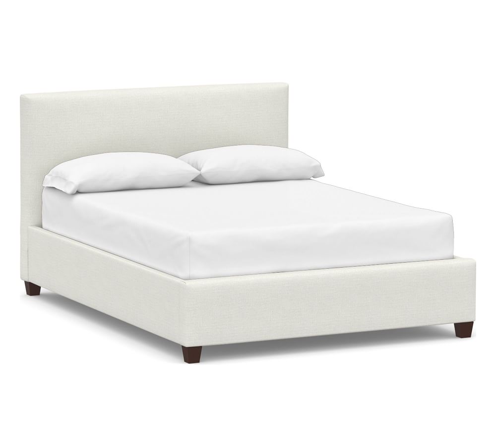 Raleigh Upholstered Square Bed with Low Headboard, Queen, Basketweave