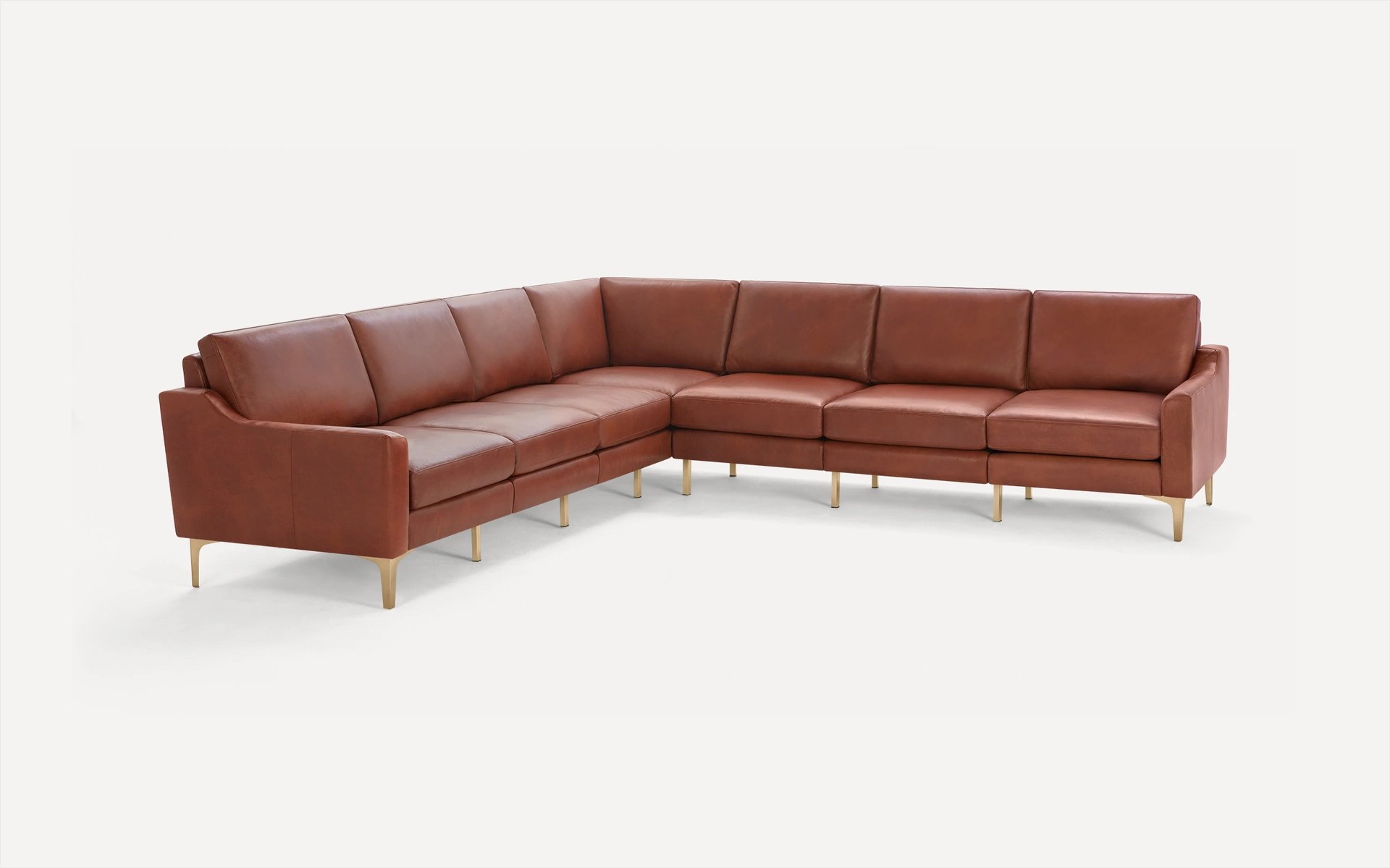 Burrow Nomad Leather 7-Seat Corner Sectional Sofa - Burrow | Havenly