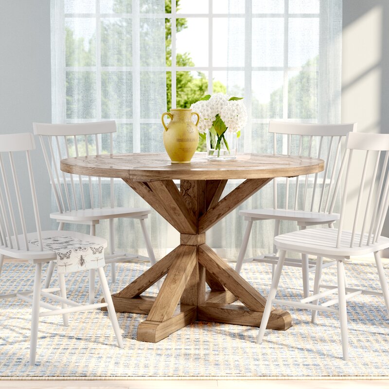 peralta round rustic dining table