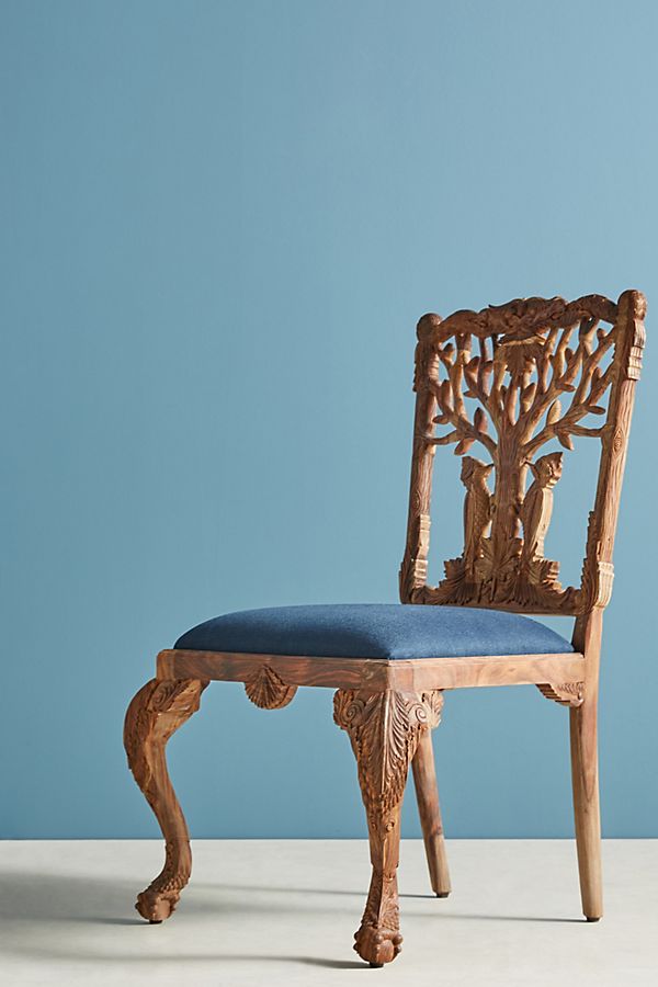 handcarved menagerie rabbit dining chair