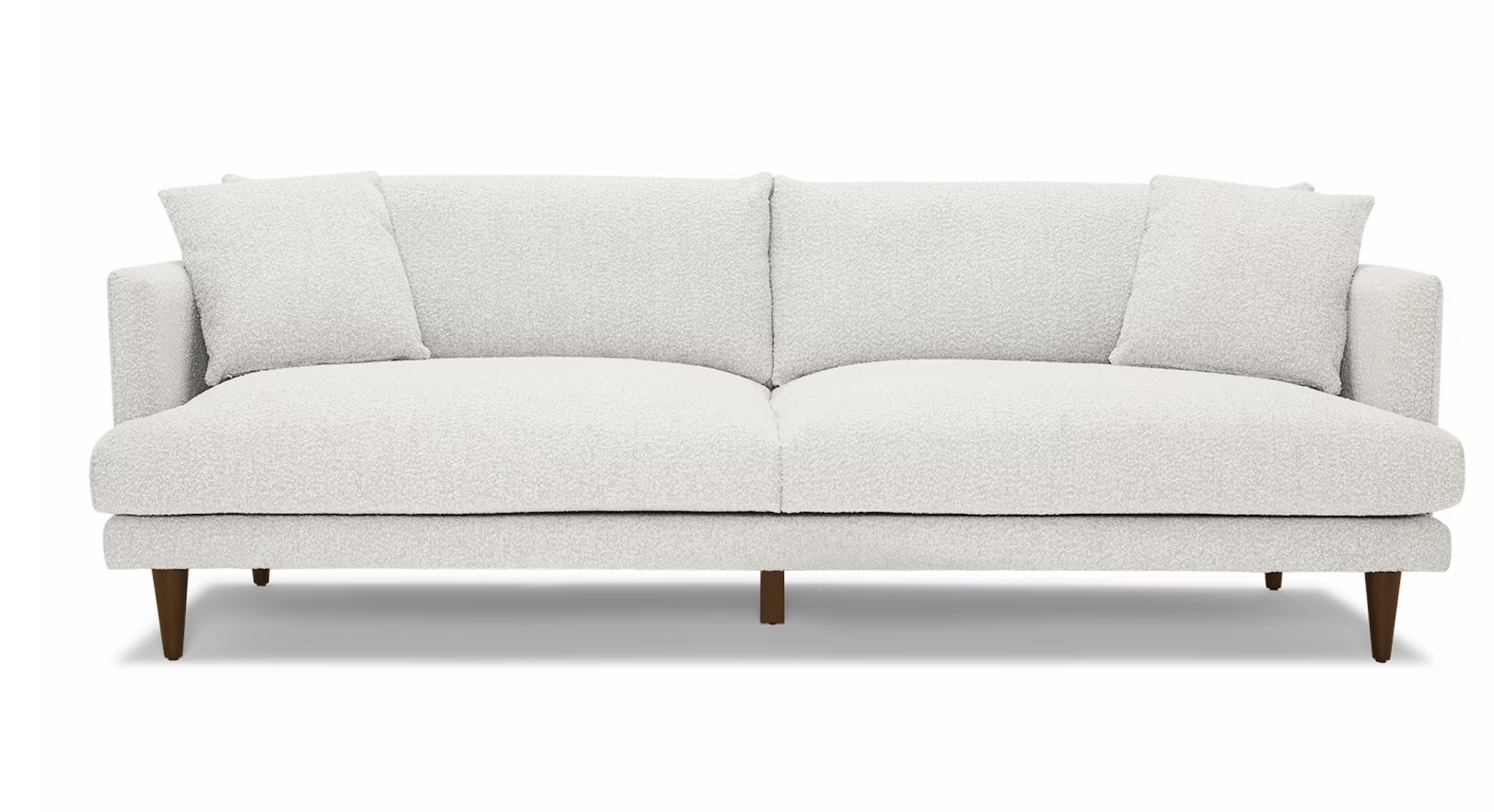 White Lewis Mid Century Modern Grand Sofa - Sunbrella Loft White ...