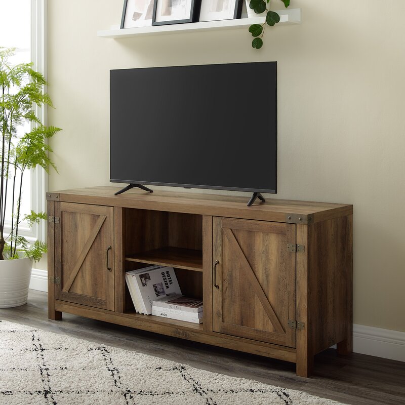 Adalberto TV Stand for TVs up to 65", Rustic Oak Wayfair Havenly