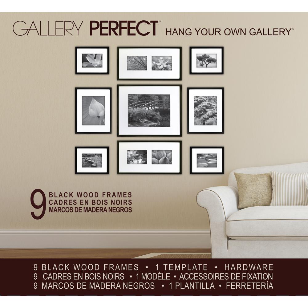 9-Opening 8 in. x 10 in. Matted Picture Frame, Black - Home Depot | Havenly