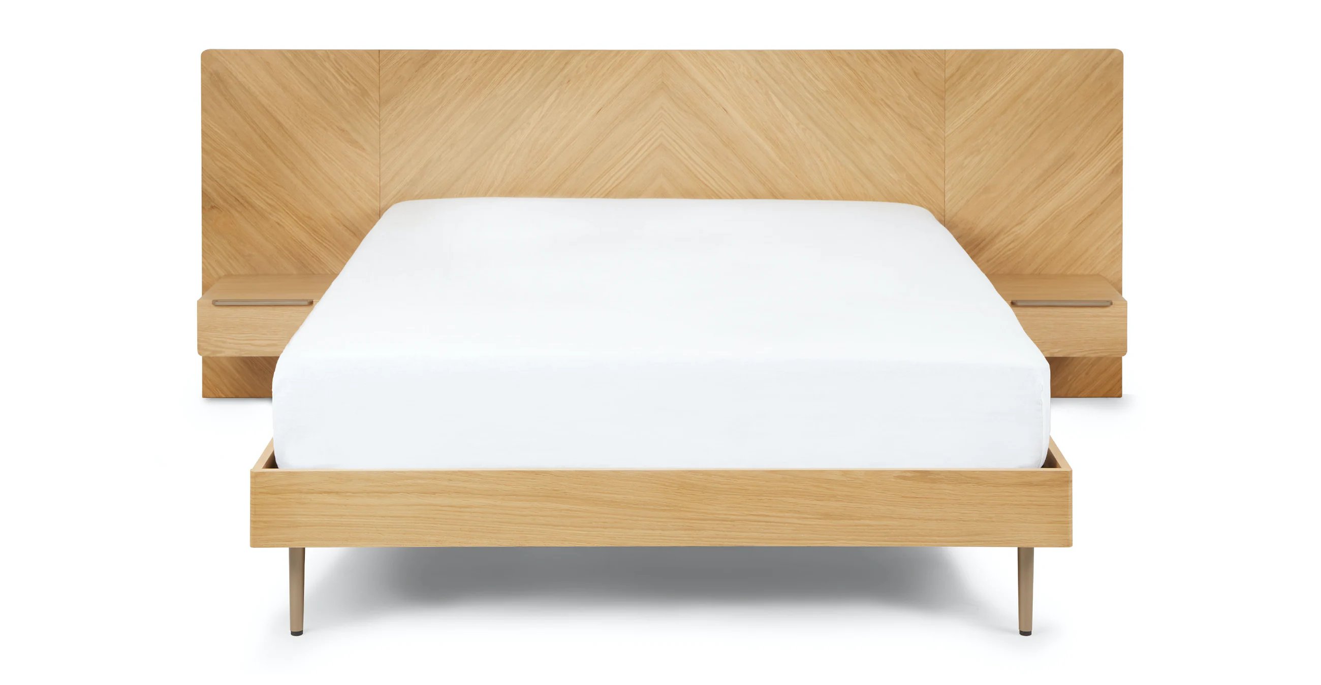 Nera Oak Queen Bed with Nightstands Article Havenly
