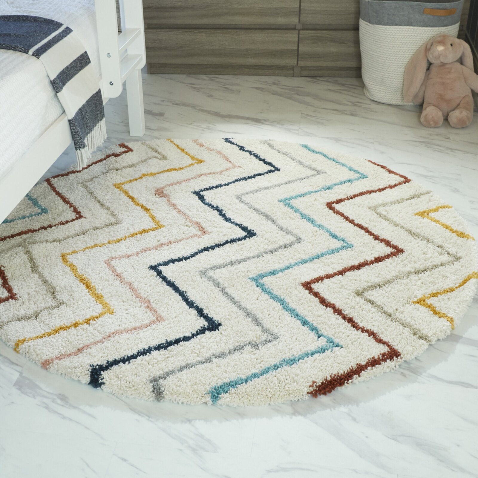 Serovpe Chevron Yellow/Blue Area Rug Wayfair Havenly
