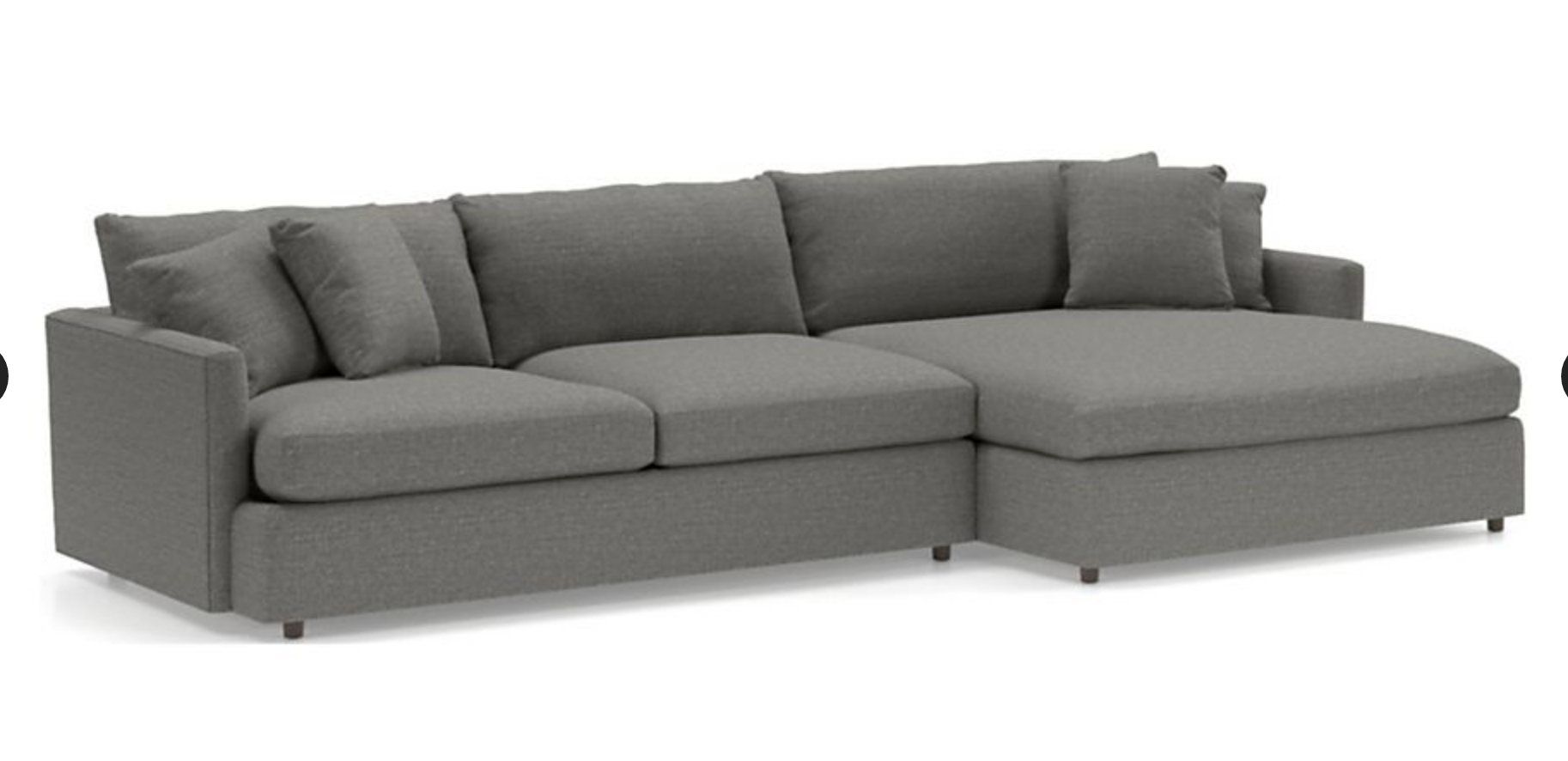 Lounge II 2Piece Right Arm Double Chaise Sectional Sofa Crate and