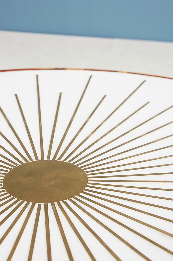 Brass Starburst Round Side Table