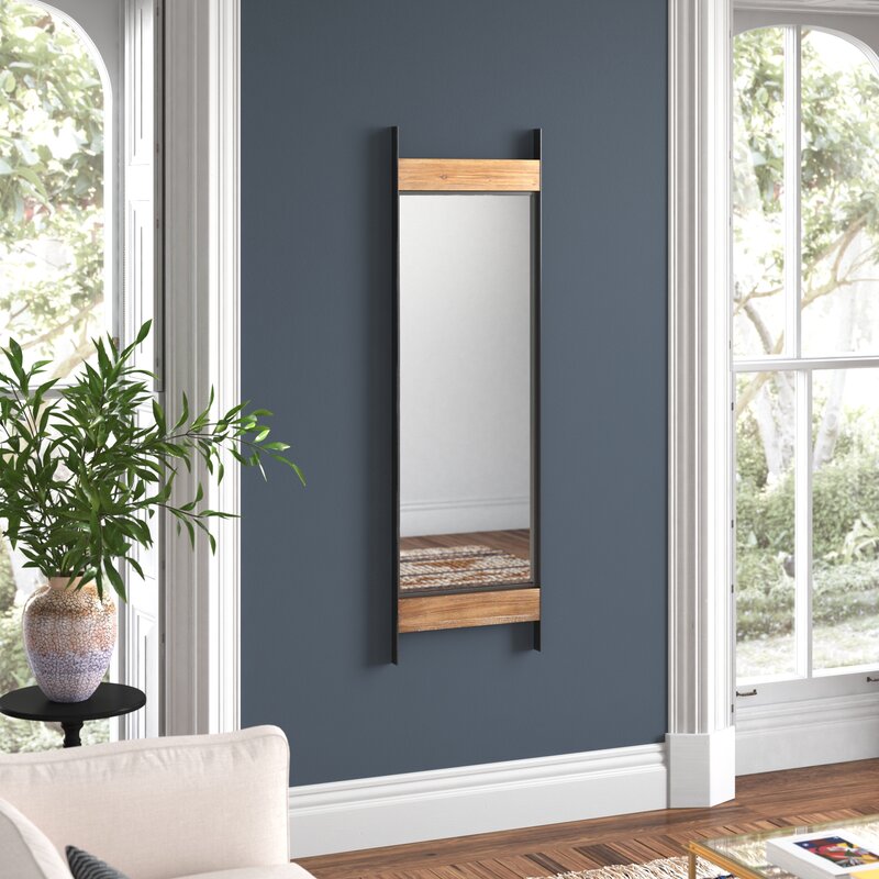 Live Edge Wood and Metal Full Length Mirror