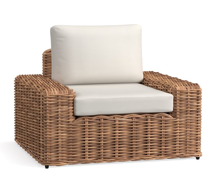 Monterey AllWeather Wicker Lounge Chair with Cushion Pottery Barn