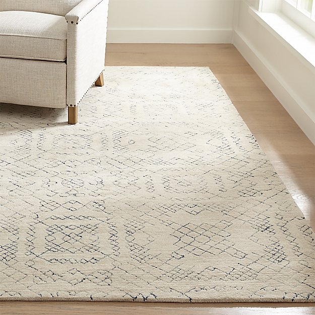 Azulejo Neutral Moroccan Style Area Rug 9'x12' Crate and Barrel Havenly