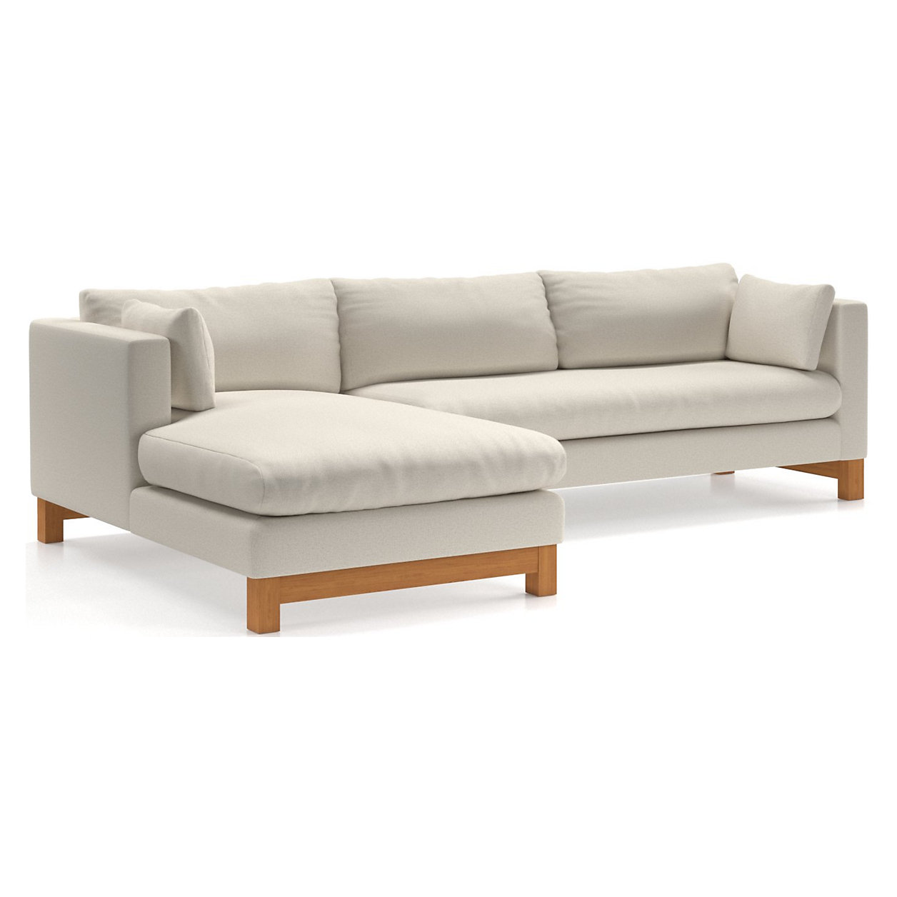 Pacific 2Piece Chaise Sectional Sofa with Wood Legs Crate and Barrel