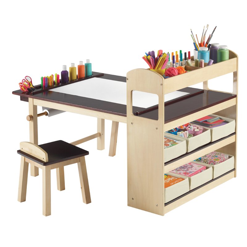 Emilio kids 3 piece arts hot sale and crafts table and stool set