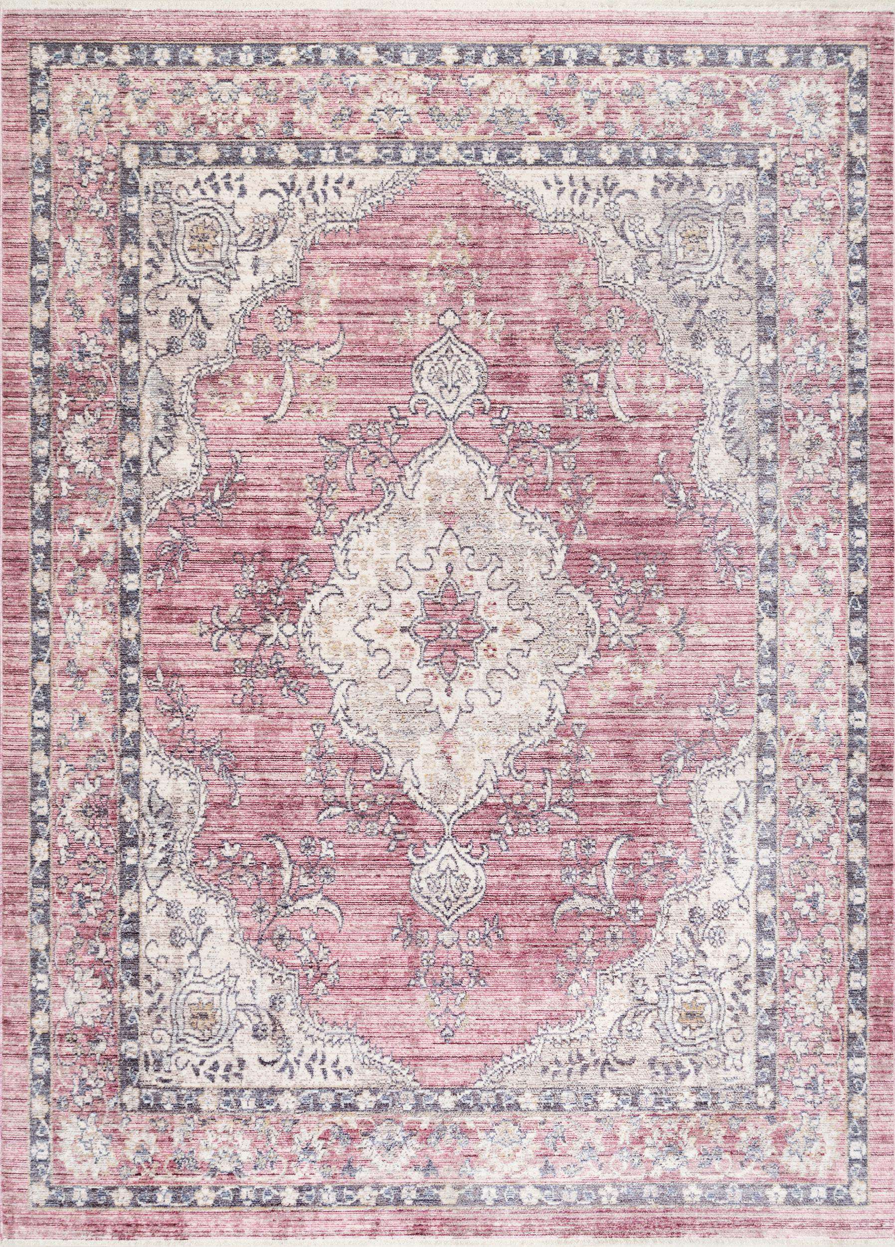 Vintage Debra Medallion Fringe Area Rug Loom 23 Havenly