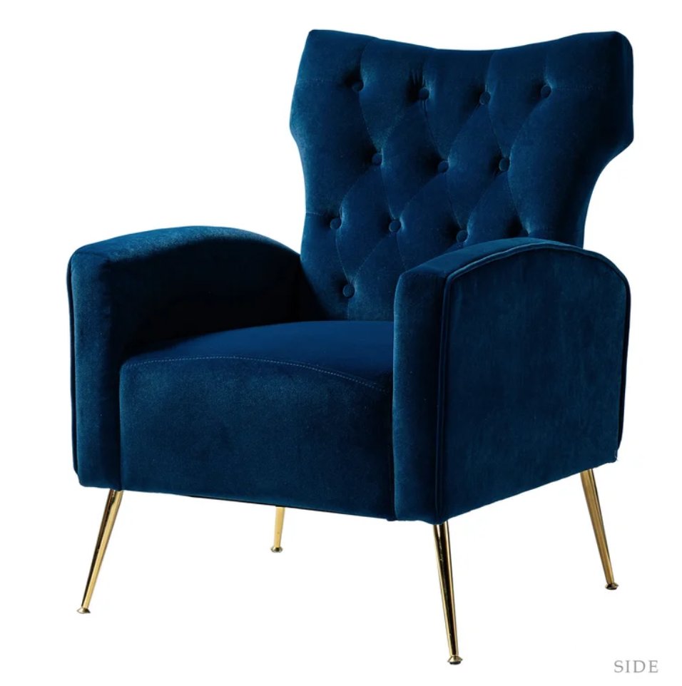 didonato velvet tufted upholstered armchair