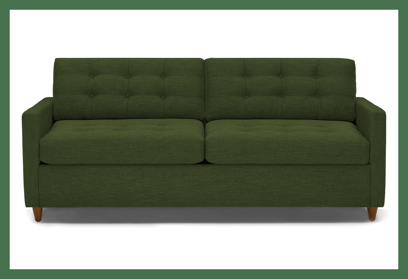 Green Eliot Mid Century Modern Sleeper Sofa Royale Forest Mocha