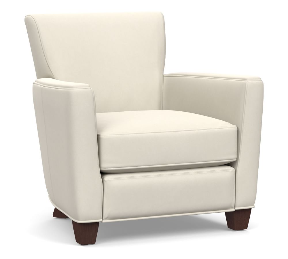 Irving square discount arm leather recliner