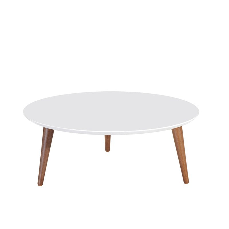 Enrique 3 Legs Coffee Table / White top Wayfair Havenly