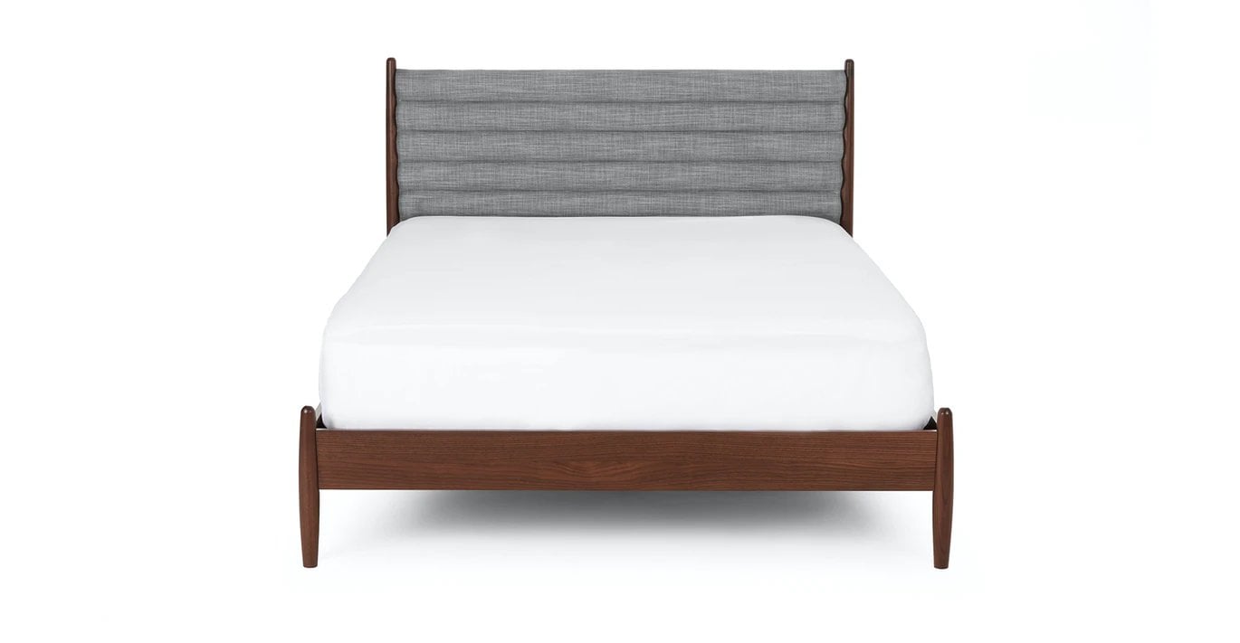Lenia Pebble Gray Walnut Queen Bed Article Havenly