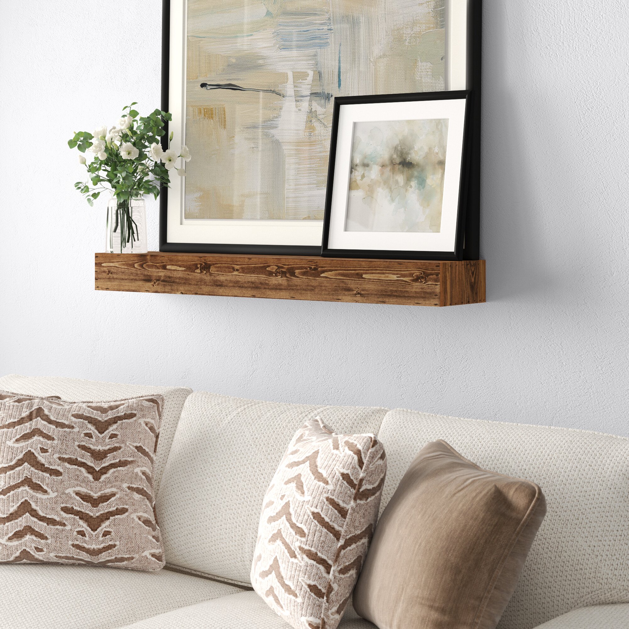 Montserrat Floating Shelf Solid Wood Handmade Rustic Style Wall Shelf