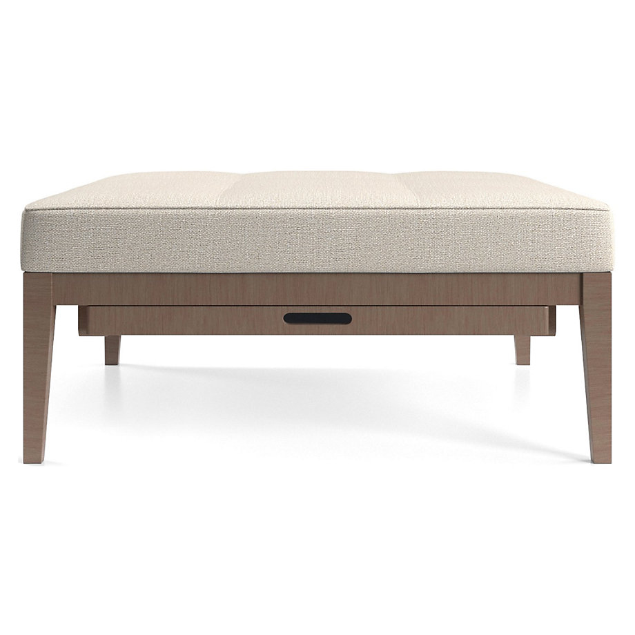 Nash Square Tufted Ottoman with Tray Crate and Barrel Havenly