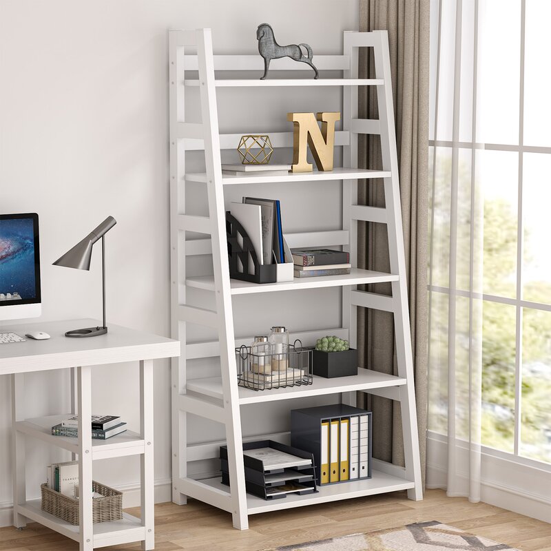 Steel Ladder Bookcase Wayfair, Gilliard Ladder Bookcase White