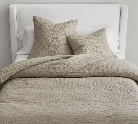 Flagstone Belgian Flax Linen Handcrafted Quilt, king - Pottery Barn ...