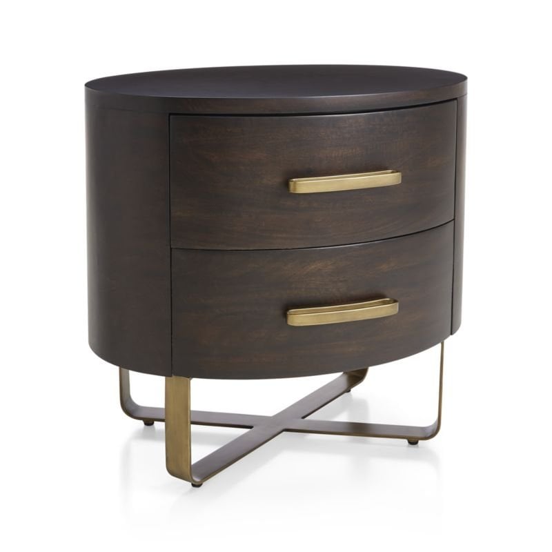 Gwen Wood and Metal Nightstand Crate and Barrel Havenly