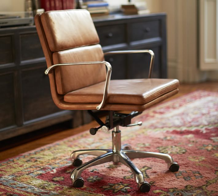 nash leather swivel desk chair