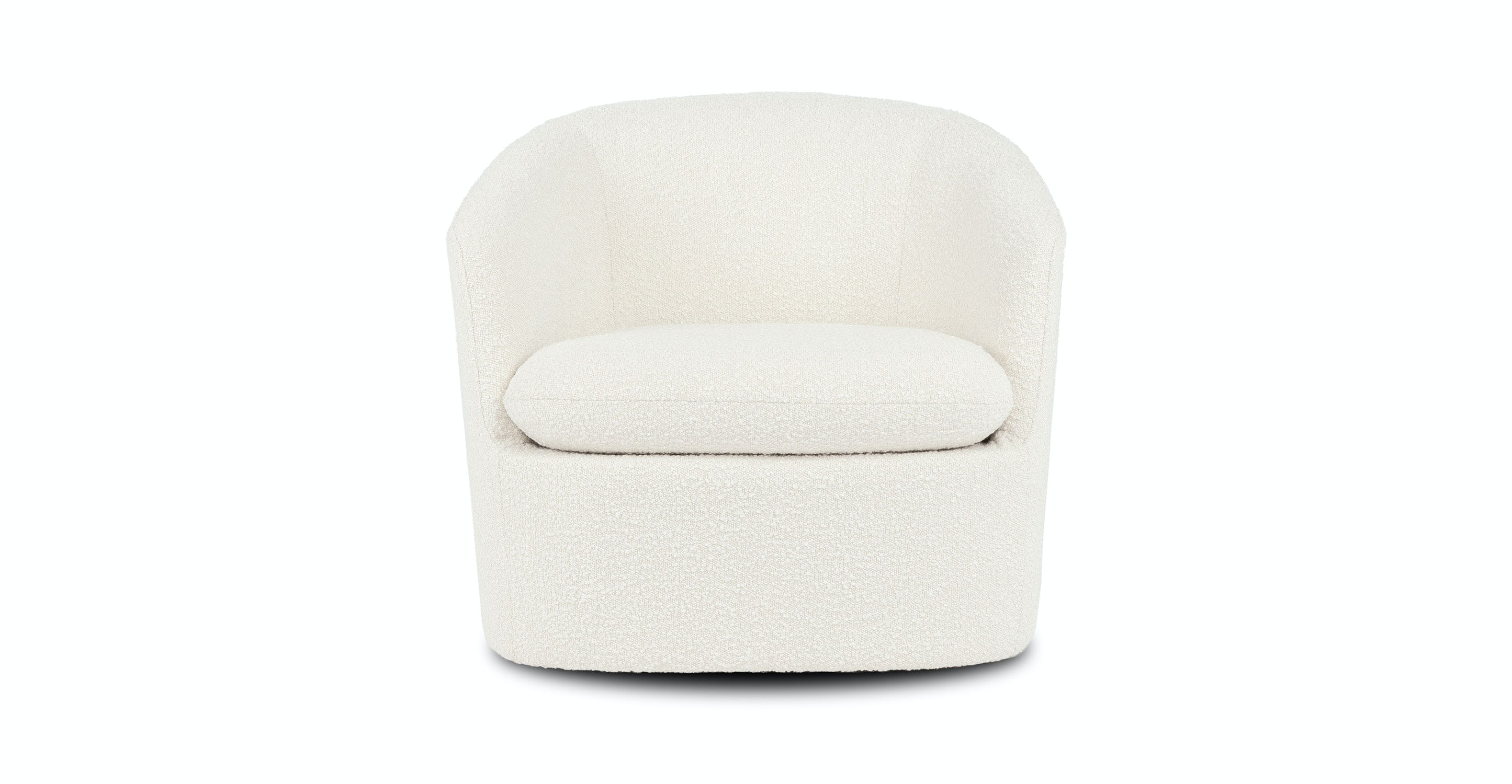 Turoy Ivory Boucle Swivel Chair - Article | Havenly