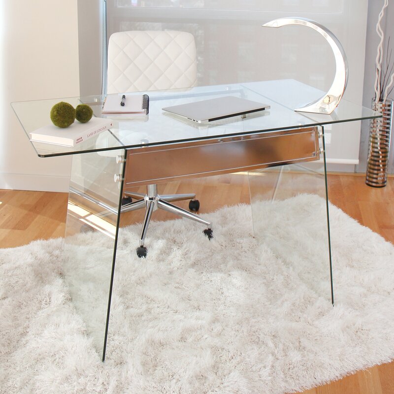 mestas glass writing desk