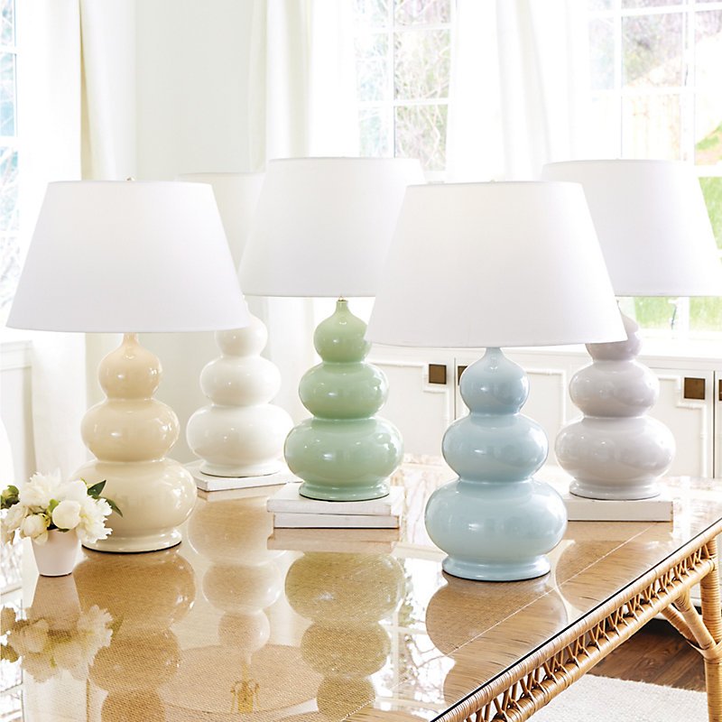 Ballard Designs Suzanne Kasler Triple Gourd Lamp French Blue Ballard