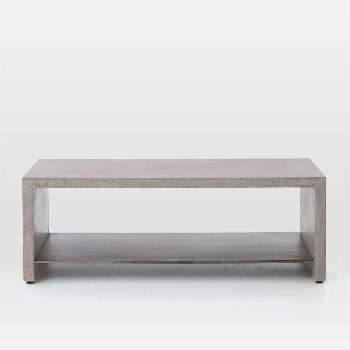 Industrial Concrete Coffee Table West, Concrete Top Coffee Table West Elm