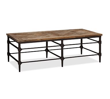 Parquet Reclaimed Wood Metal, Parquet 46 Square Reclaimed Wood Coffee Table