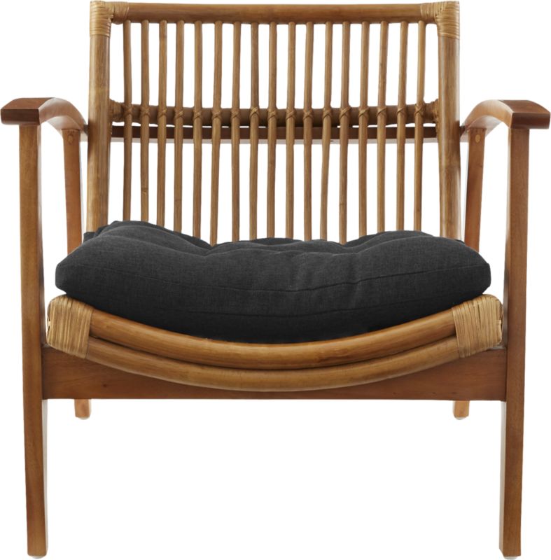 Noelie Rattan Lounge Chair with Black Cushion + Reviews