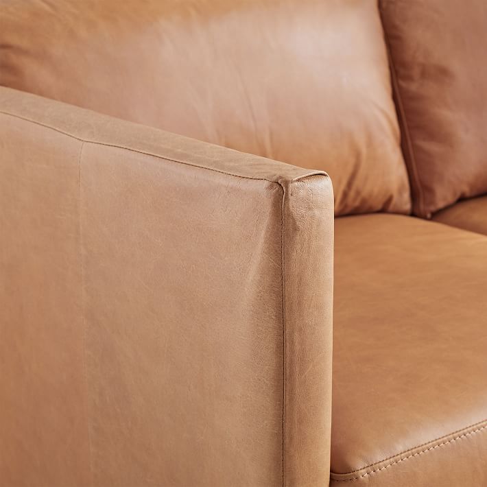 West elm store brooklyn leather sofa