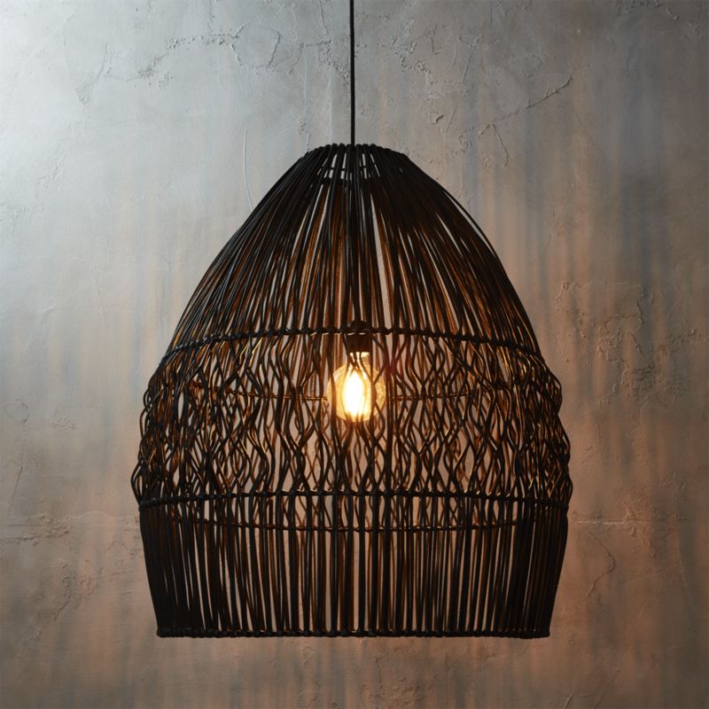 cb2 archer black pendant light