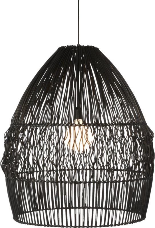 cb2 archer black pendant light