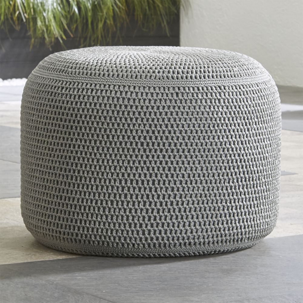 Grey Outdoor Pouf Crate and Barrel Havenly