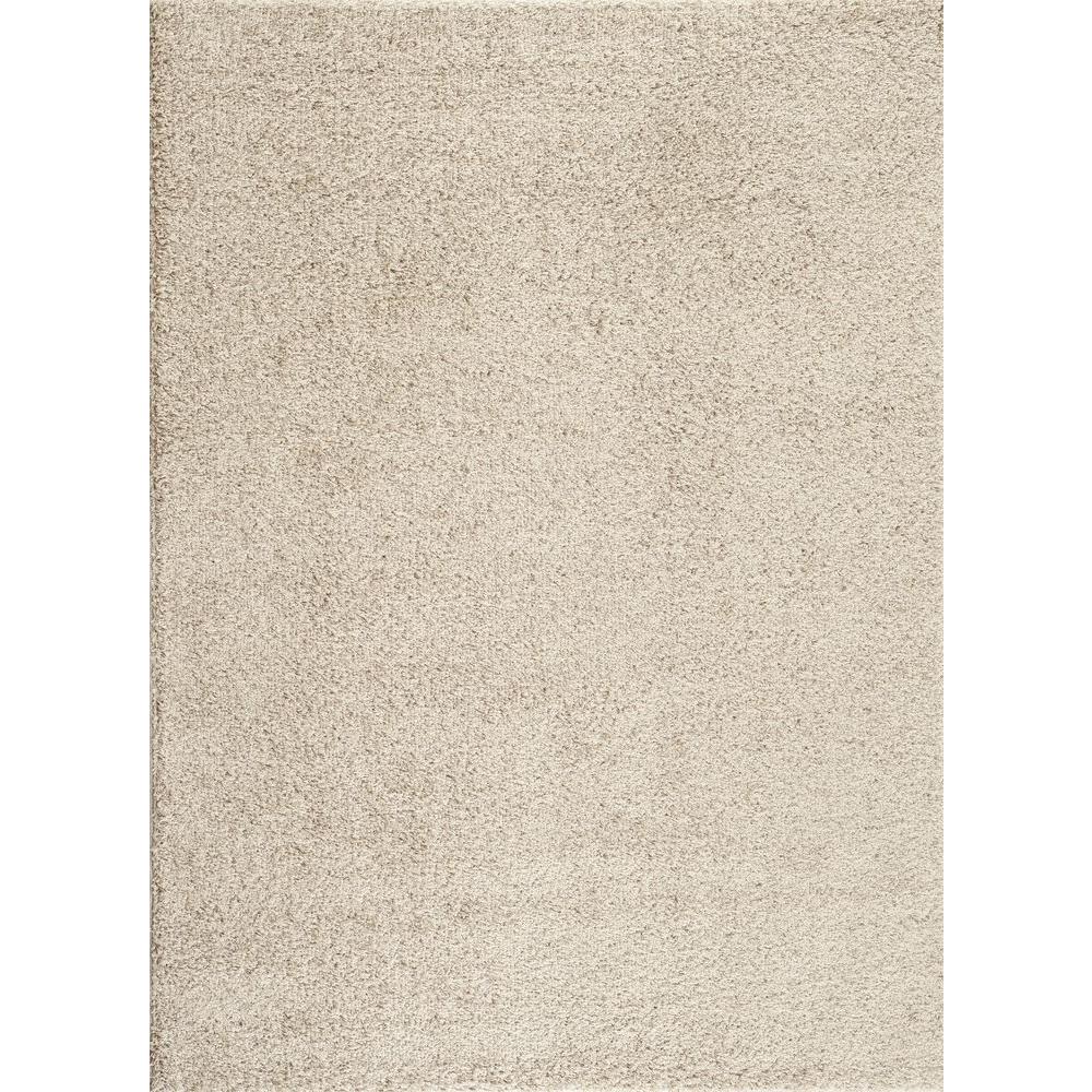 Soft Cozy Solid Cream (Ivory) 8 ft. x 10 ft. Indoor Shag Area Rug