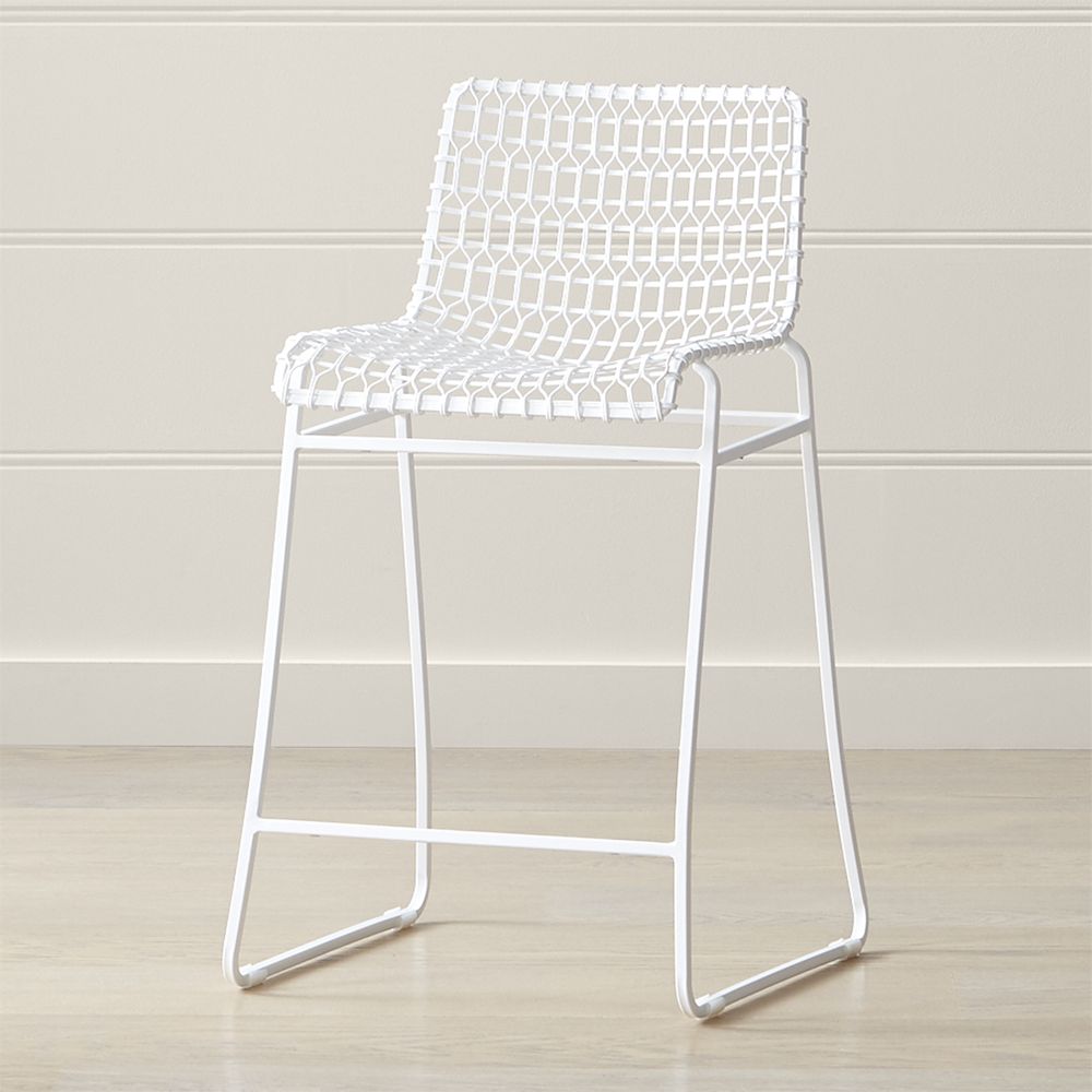 Tig Indoor/Outdoor White Metal Counter Stool Crate and Barrel Havenly