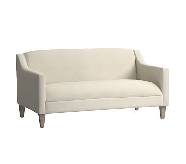 Luella Non-Tufted Settee Performance Everyday Velvet Ivory - Pottery ...