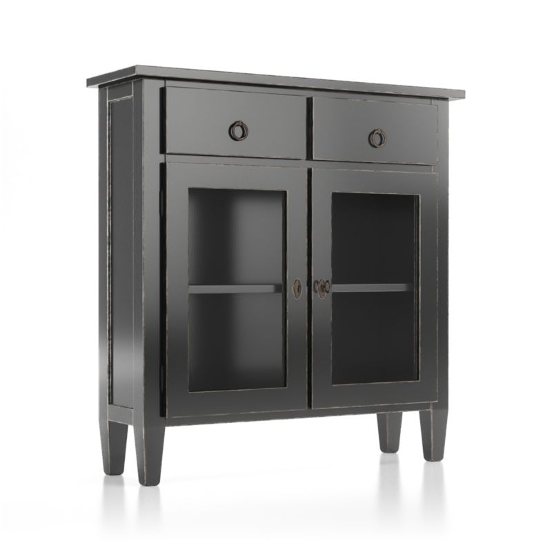 Stretto Bruno Black Entryway Cabinet - Crate and Barrel