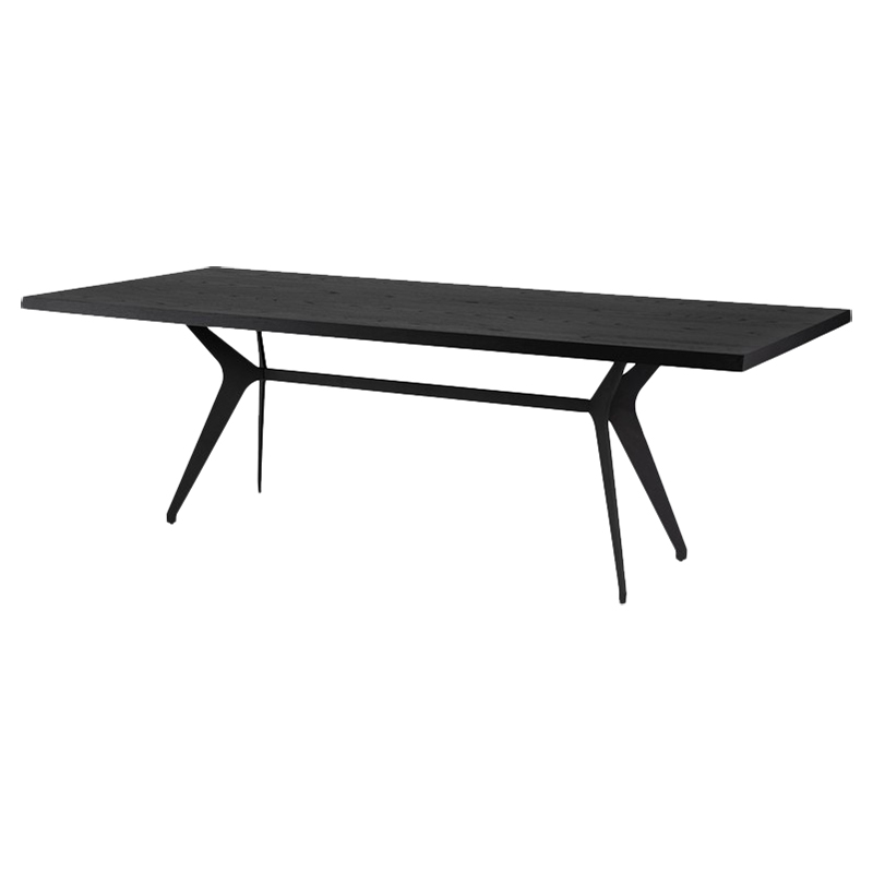 Dancel Mid Century Modern Black Rectangular Dining Table Kathy Kuo