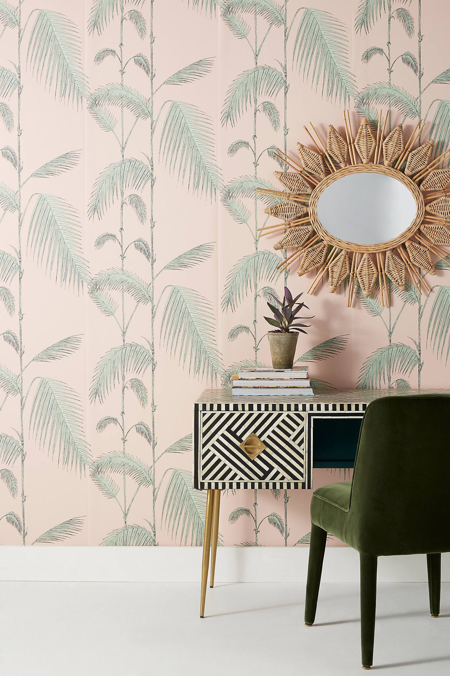 Palm Leaves Wallpaper - Anthropologie | Havenly