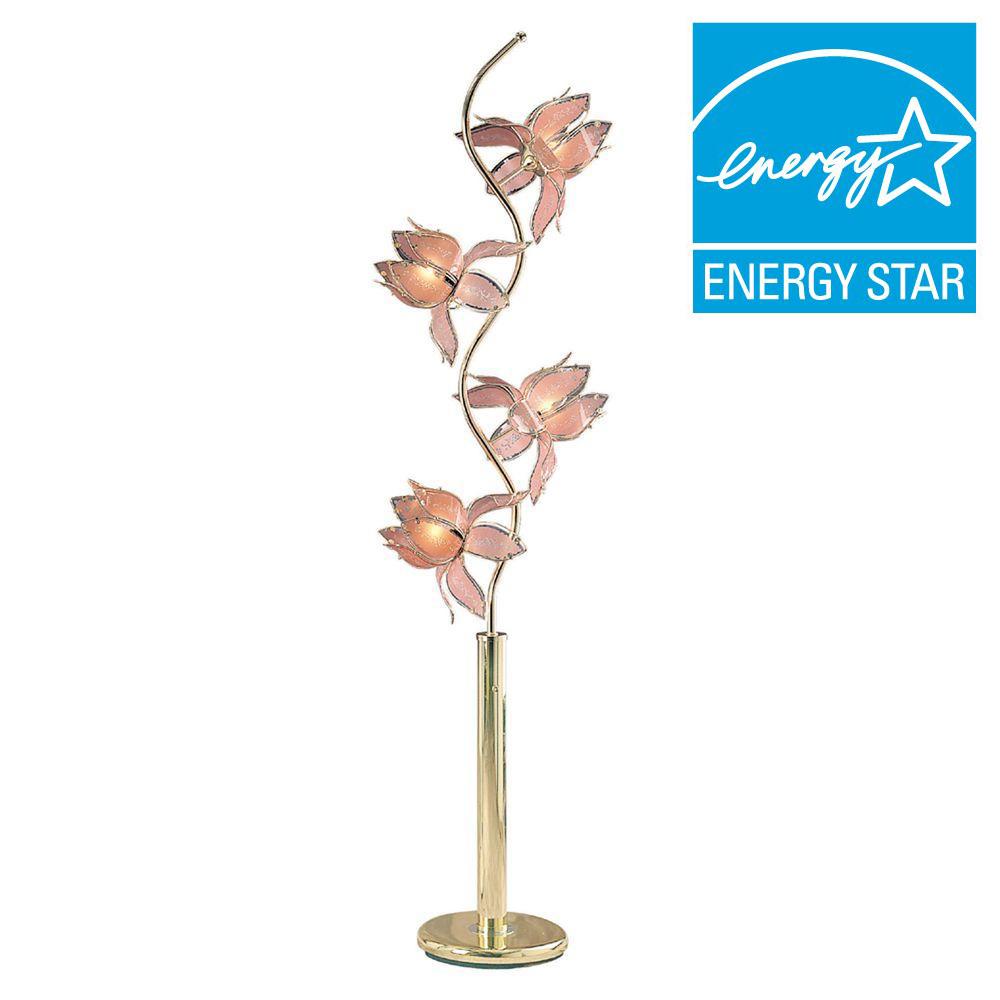 pink and gold floor lamp