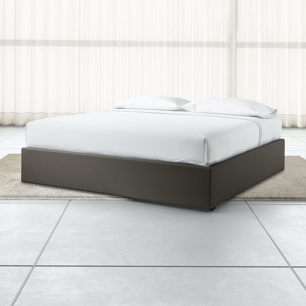 King Upholstered GasLift Storage Bed Base Carbon Crate and Barrel